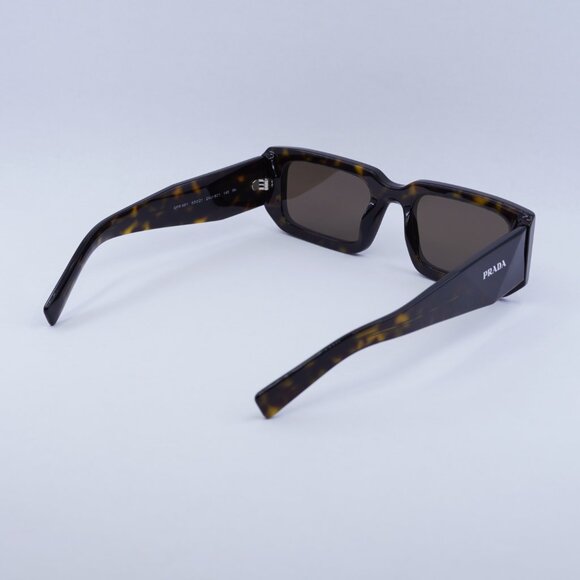 Prada PR06YS 2AU8C1 Sunglasses Havana Rectangle Frame, Dark Brown Lenses